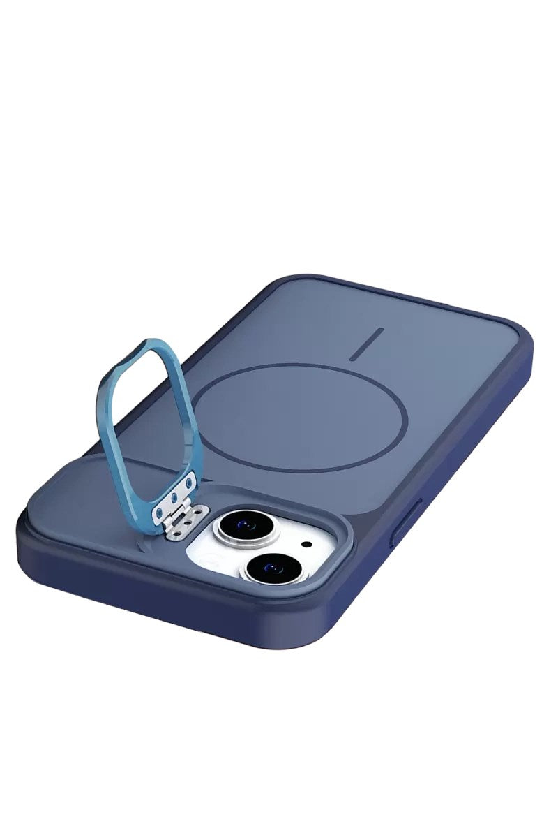 Mey İthalat® iPhone 15 Pale Magsafe Standlı Kapak - Mavi