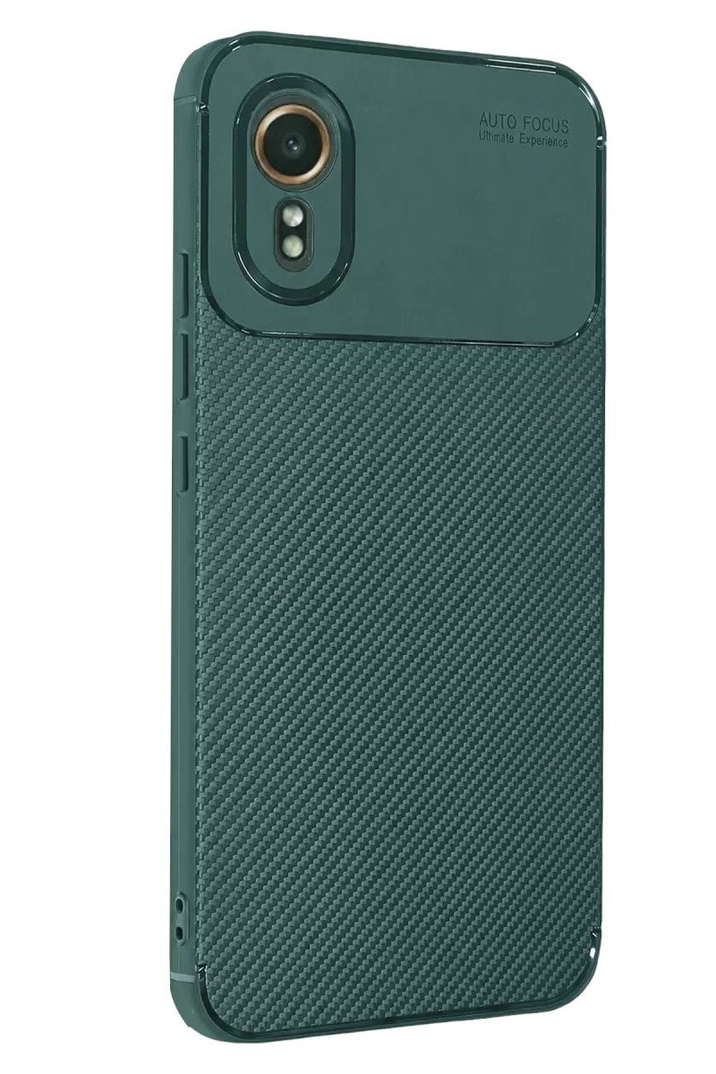Mey İthalat® Samsung Galaxy XCover 7 Kılıf Auto Focus Karbon Kapak - Yeşil