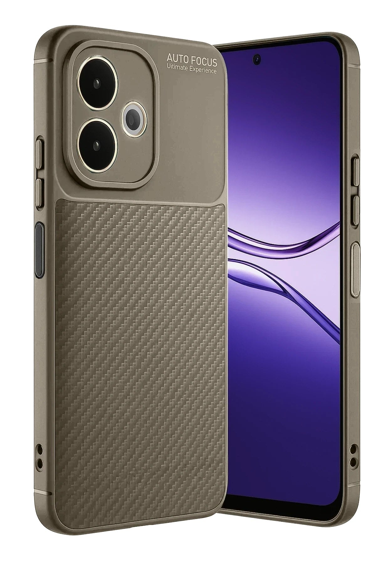 Mey İthalat® A5 Pro 4G Kılıf Auto Focus Karbon Kapak - Kahverengi