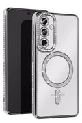 Mey İthalat® Samsung Galaxy A17 5G Joke Simli Magneticsafe Kılıf - Gümüş