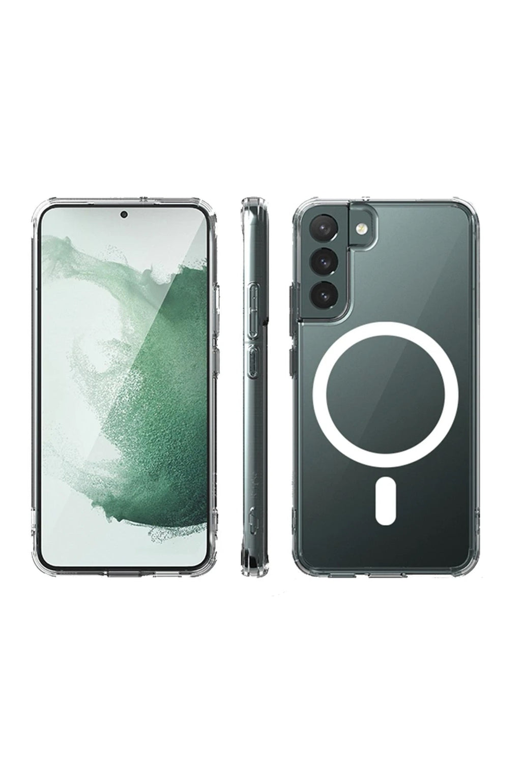 Mey İthalat® Samsung Galaxy S22 Plus Kılıf Magneticsafe Şeffaf Silikon - Şeffaf