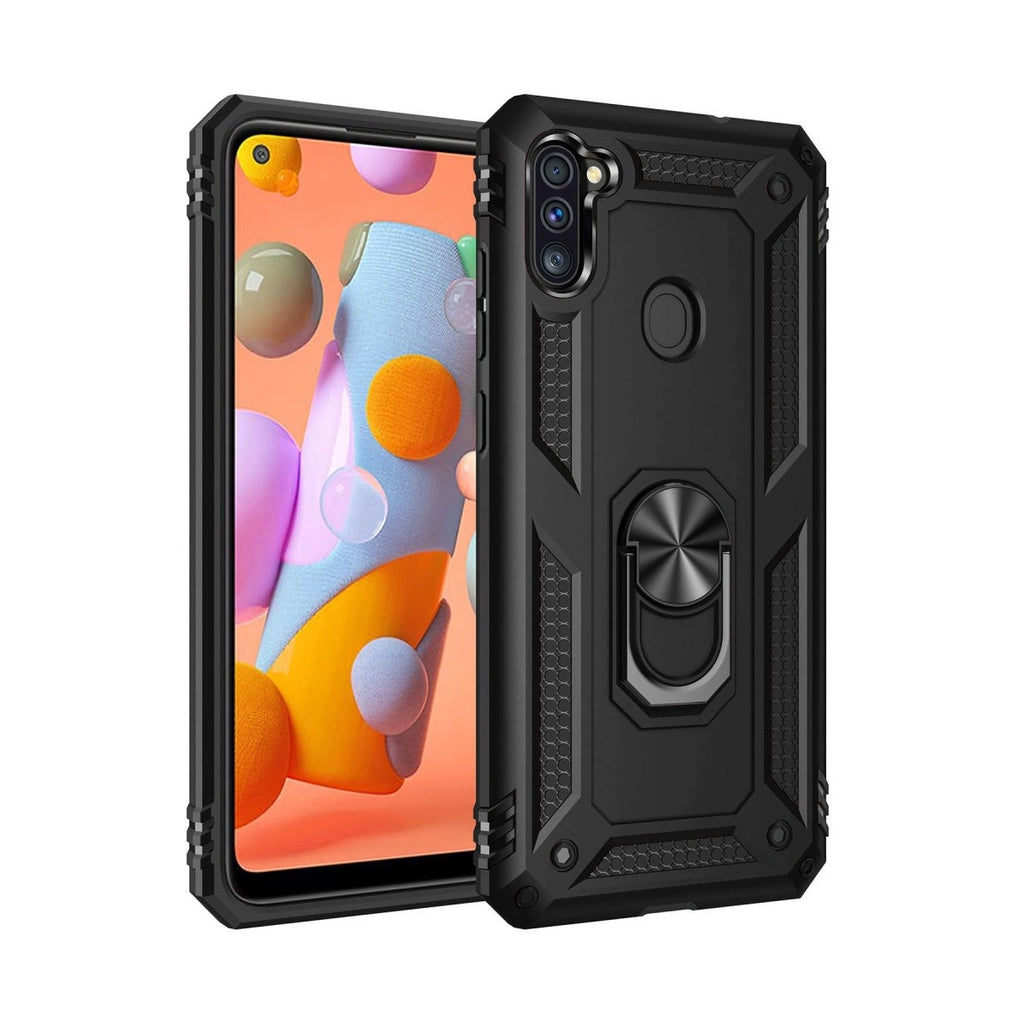 Mey İthalat® Samsung Galaxy A11 Kılıf Sofya Yüzüklü Silikon Kapak - Siyah