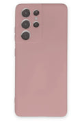 Mey İthalat® Samsung Galaxy S21 Ultra Kılıf Nano içi Kadife Silikon - Pudra