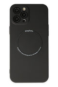 Mey İthalat® iPhone 12 Pro Kılıf Jack Magneticsafe Lens Silikon - Siyah