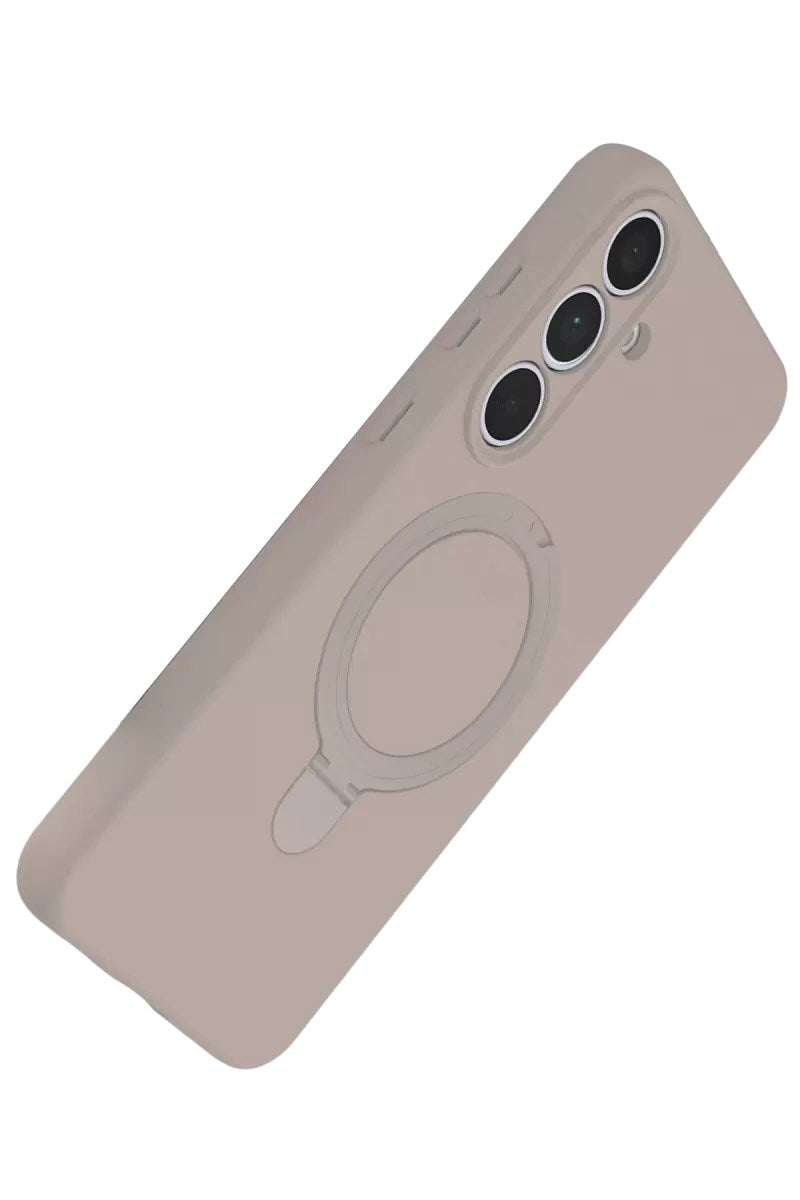 Mey İthalat® Samsung Galaxy S24 FE Regal Magsafe Standlı Kapak - Çöl Titanyum