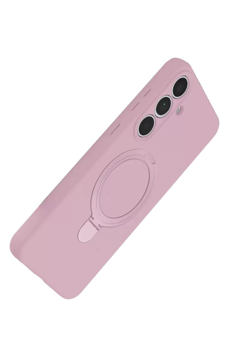 Mey İthalat® Samsung Galaxy S24 FE Regal Magsafe Standlı Kapak - Açık Pembe