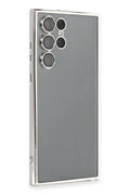 Mey İthalat® Samsung Galaxy S22 Ultra Kılıf Lensli Silikon - Gümüş