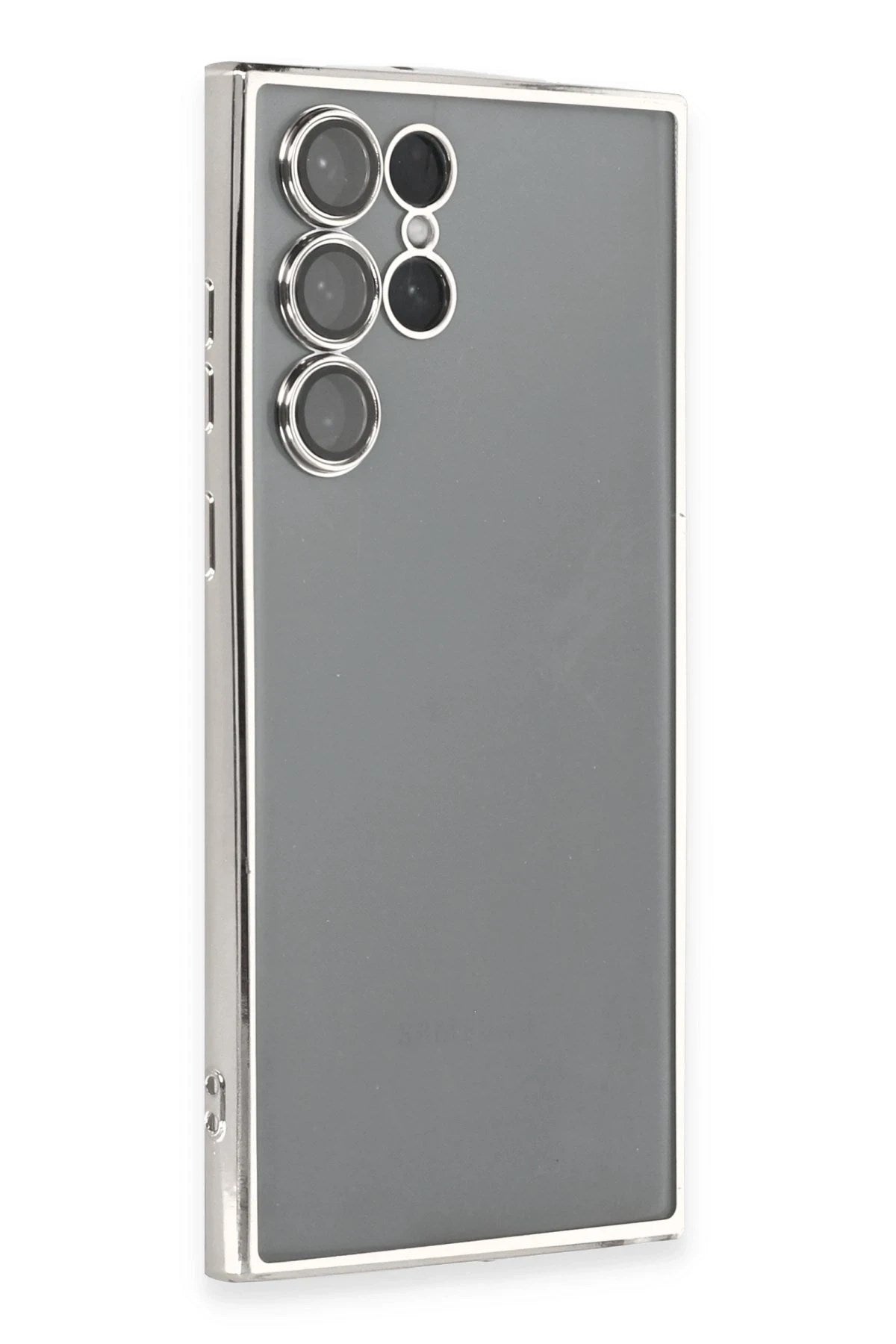Mey İthalat® Samsung Galaxy S22 Ultra Kılıf Lensli Silikon - Gümüş