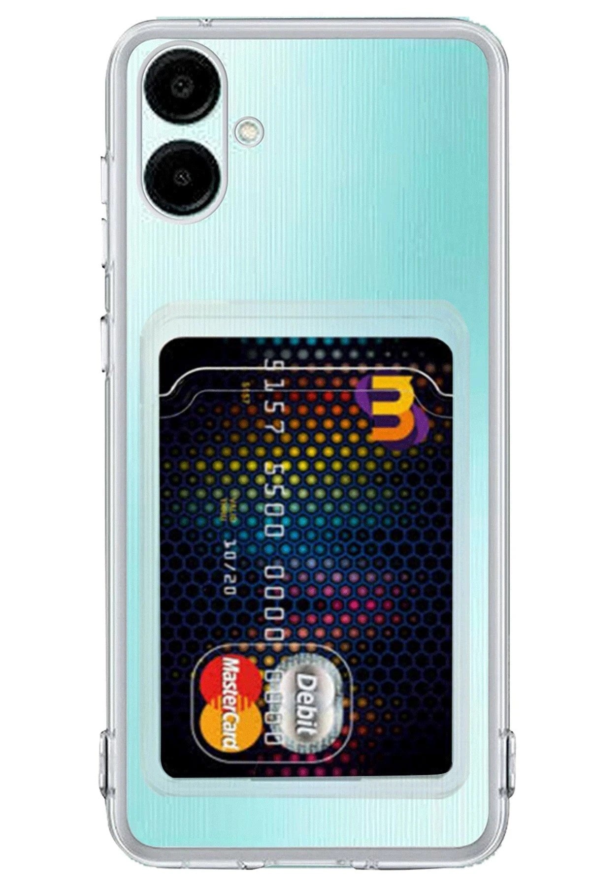 Mey İthalat® Samsung Galaxy A06 Kılıf Kart Şeffaf Silikon - Şeffaf