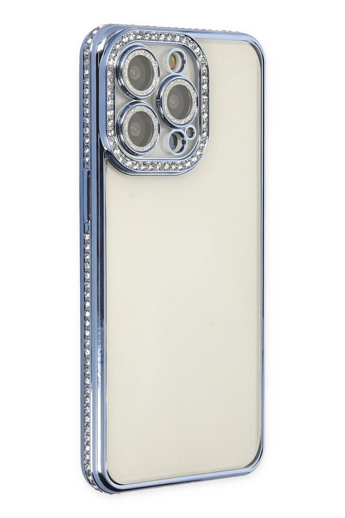Mey İthalat® iPhone 14 Pro Kılıf Joke Taşlı Silikon - Mavi