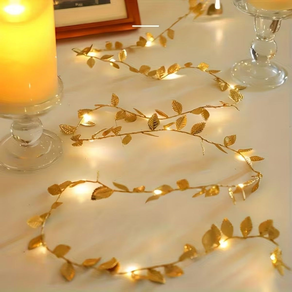 3 Metre Yaldızlı Gold LED Işık – Dekoratif Ortam ve Yılbaşı Aydınlatması