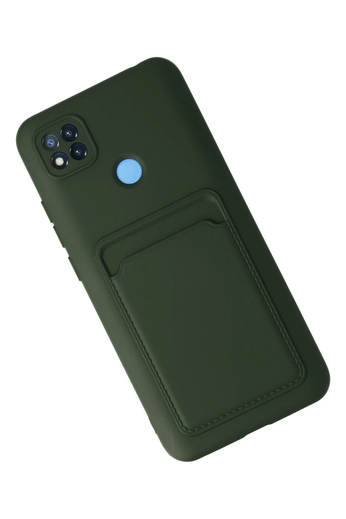 Mey İthalat® Redmi 9C Kılıf Kelvin Kartvizitli Silikon - Koyu Yeşil