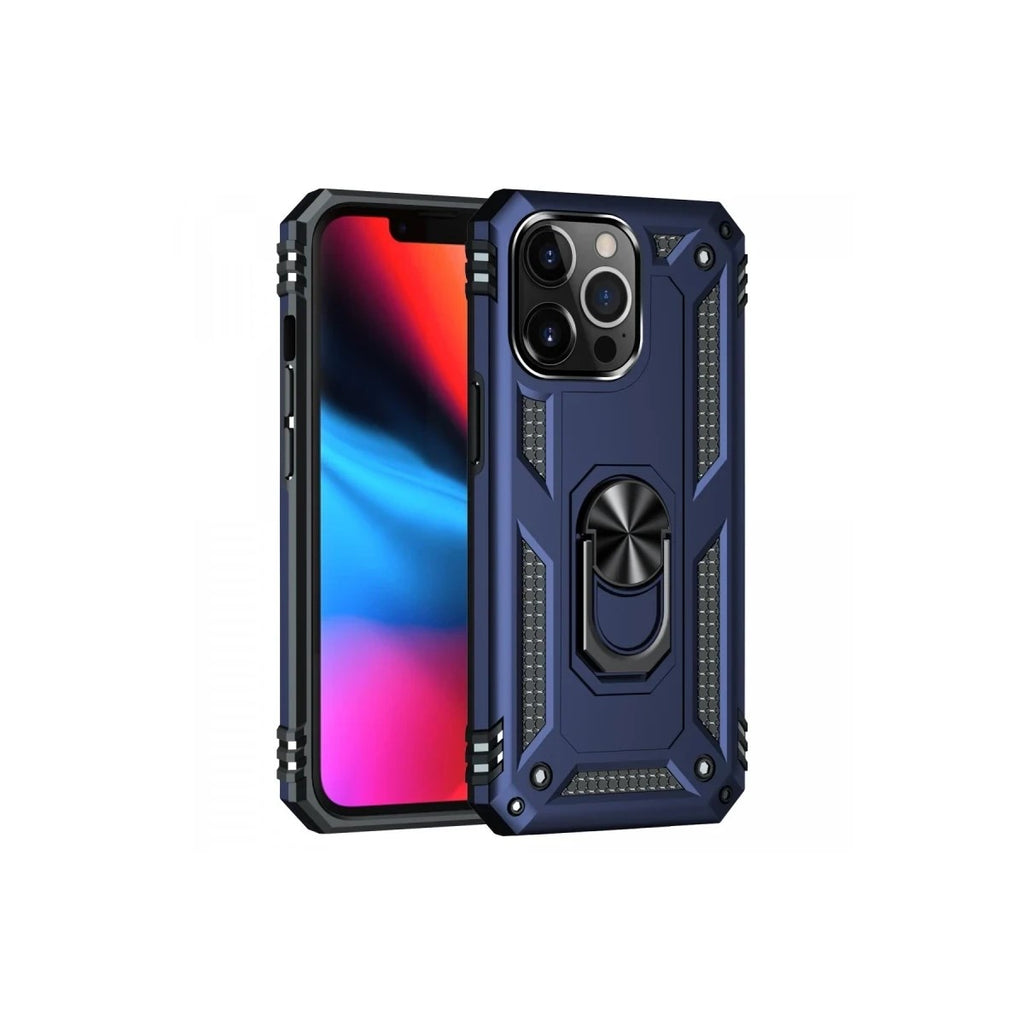 Mey İthalat® iPhone 13 Pro Kılıf Sofya Yüzüklü Silikon Kapak - Lacivert