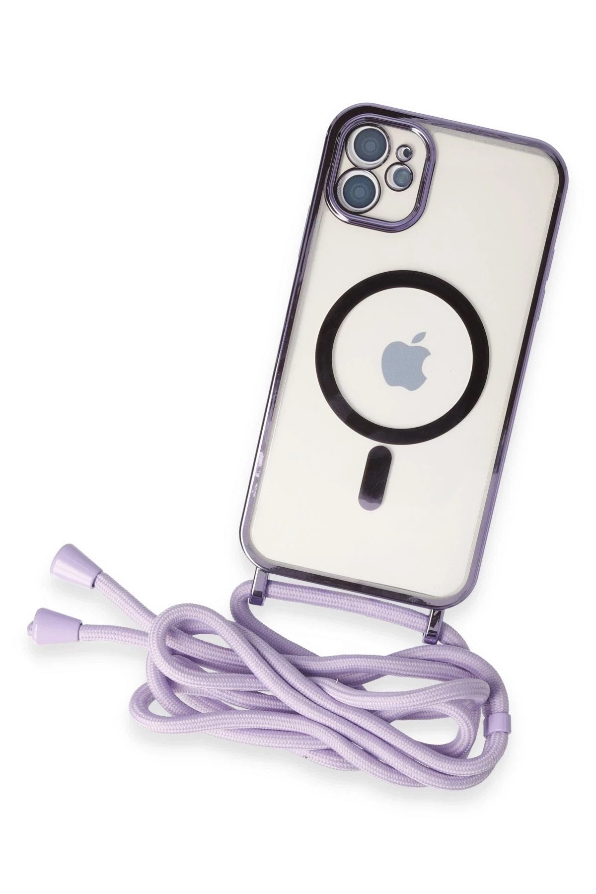 Mey İthalat® iPhone 11 Kılıf Divo Lazer Askılı Magsafe Kapak - Lila