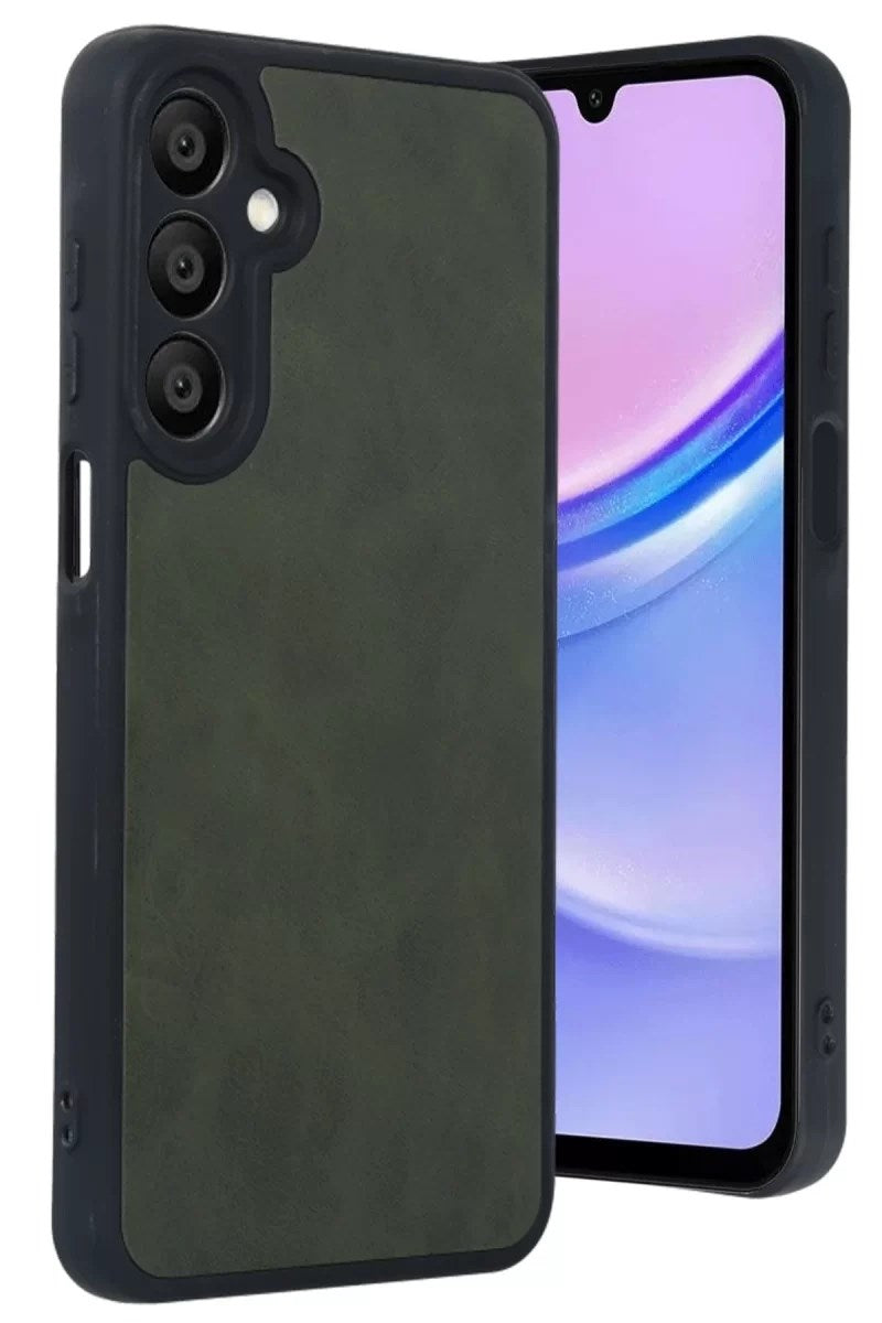 Mey İthalat® Samsung Galaxy A16 5G Kılıf Aras Deri Kapak - Koyu Yeşil