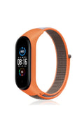 Mey İthalat® Mi Band 4 Hasırlı Cırtcırtlı Kordon - Turuncu-Gri