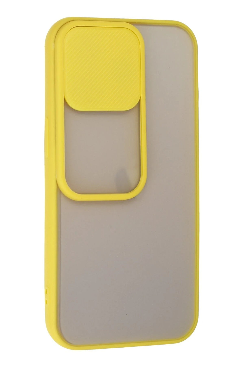 Mey İthalat® iPhone 13 Pro Kılıf Palm Buzlu Kamera Sürgülü Silikon - Sarı
