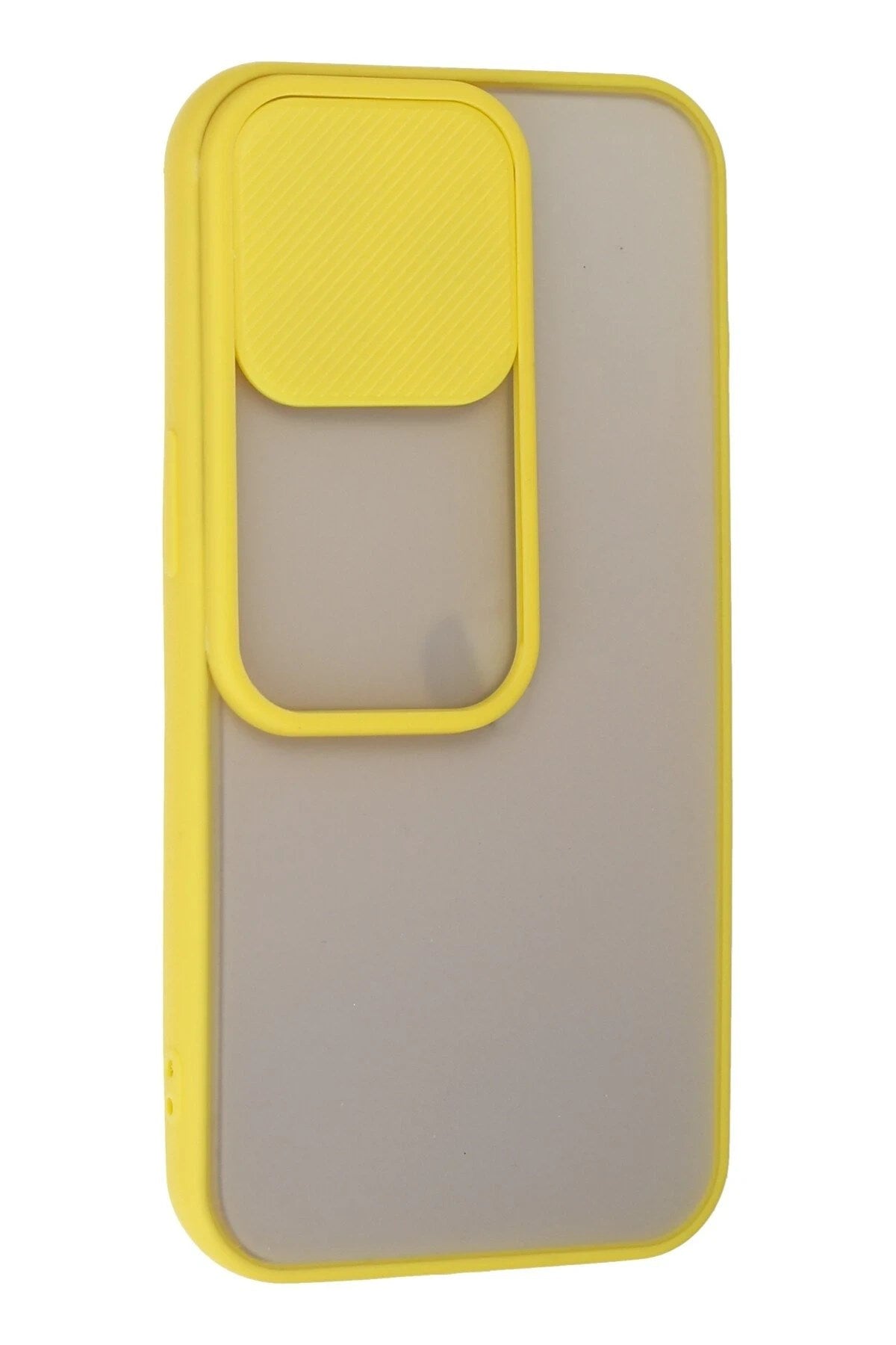 Mey İthalat® iPhone 13 Pro Kılıf Palm Buzlu Kamera Sürgülü Silikon - Sarı