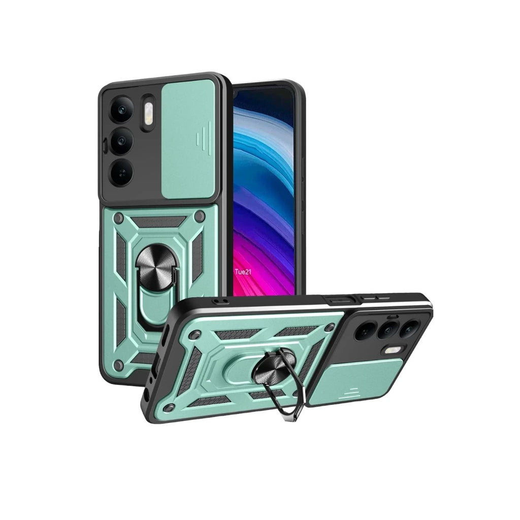 Mey İthalat® Realme C75 4G Kılıf Pars Lens Yüzüklü Silikon - Yeşil