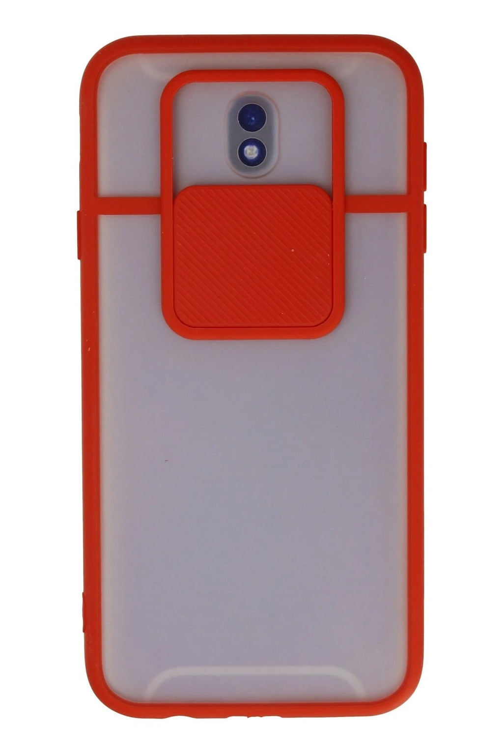 Mey İthalat® Samsung Galaxy J7 Pro / J730 Kılıf Palm Buzlu Kamera Sürgülü Silikon - Kırmızı