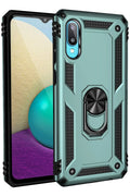 Mey İthalat® Samsung Galaxy A02 Kılıf Sofya Yüzüklü Silikon Kapak - Yeşil