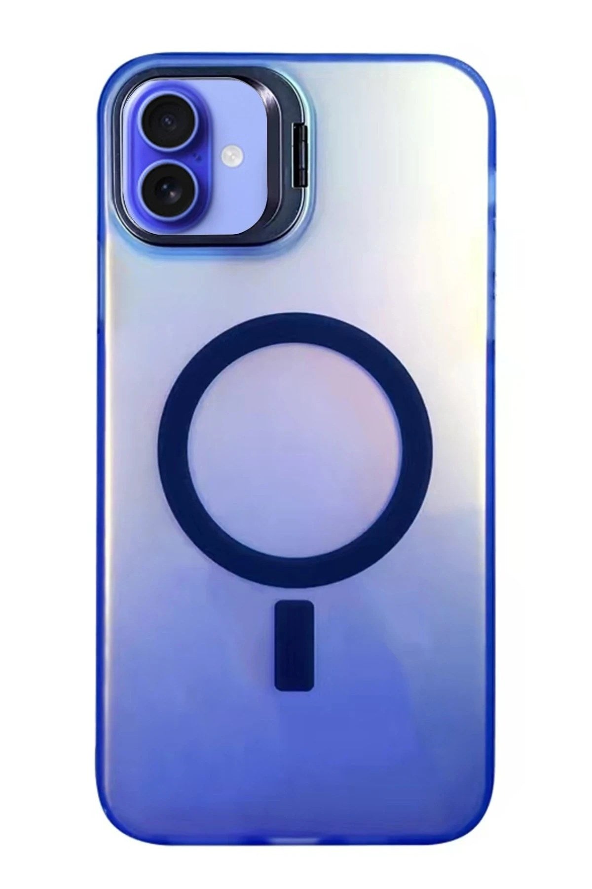 Mey İthalat® iPhone 16 Plus Kılıf Primera Magsafe Standlı Kapak - Lacivert