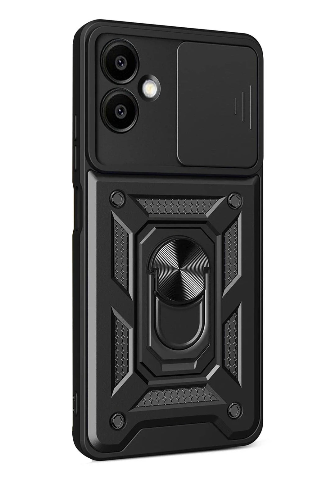 Mey İthalat® Samsung Galaxy A07 4G Pars Lens Yüzüklü Silikon - Siyah