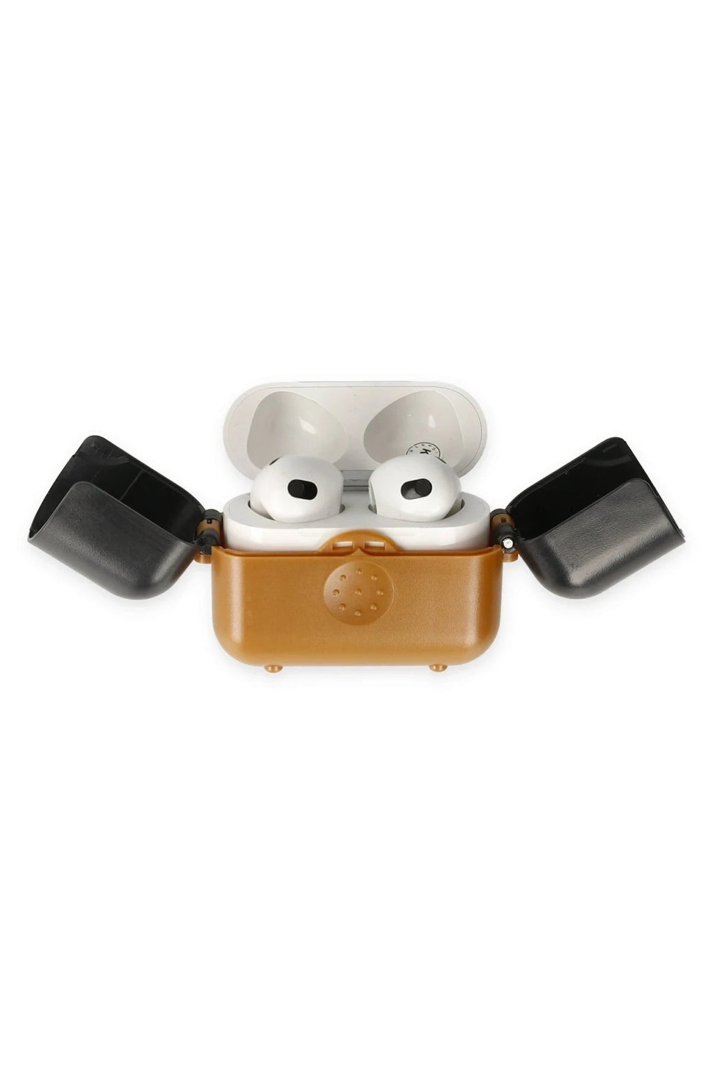 Mey İthalat® Airpods 3 (3.nesil) Basmalı Kılıf - Kahverengi-Siyah