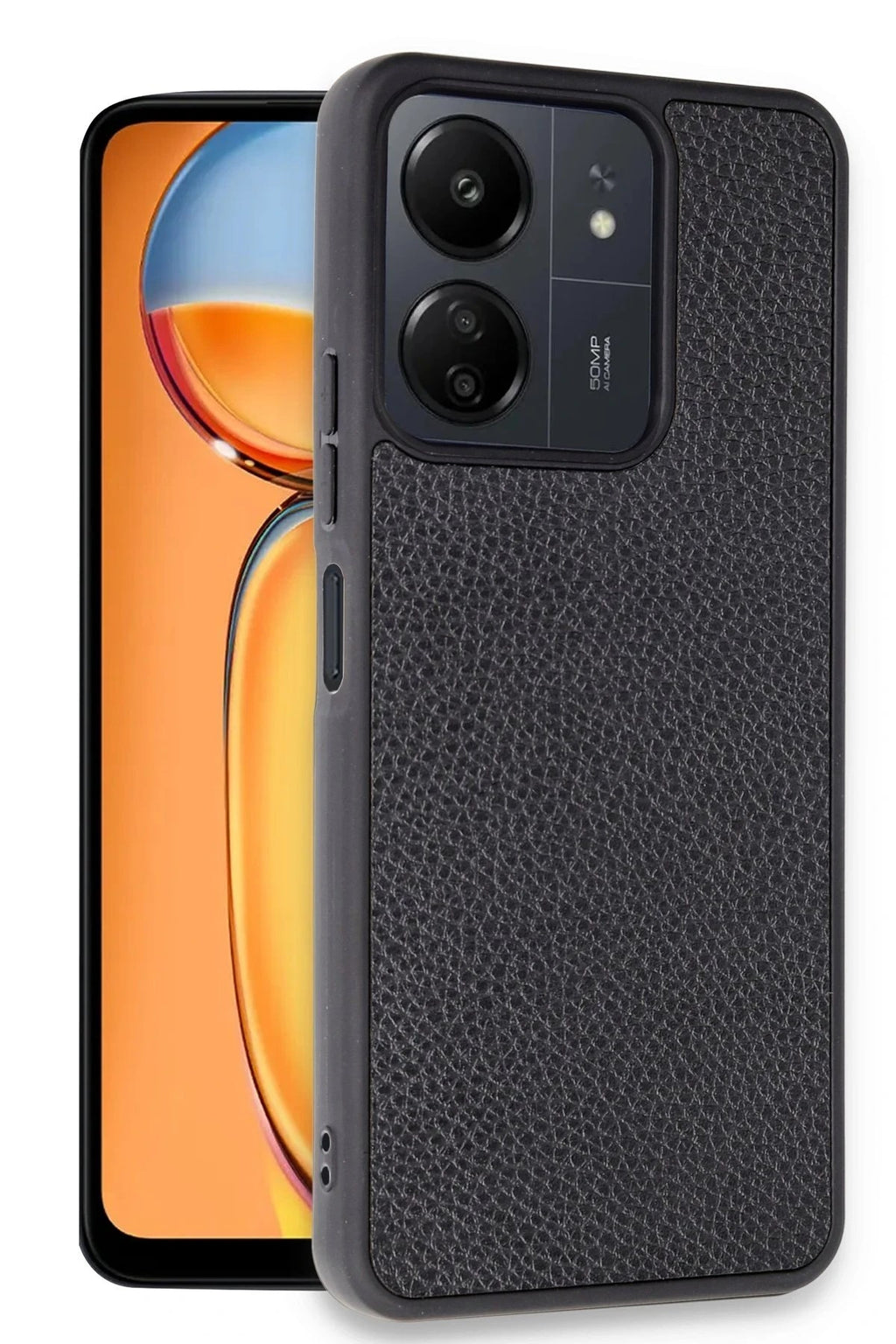 Mey İthalat® Redmi 13C Kılıf Aras Deri Kapak - Siyah