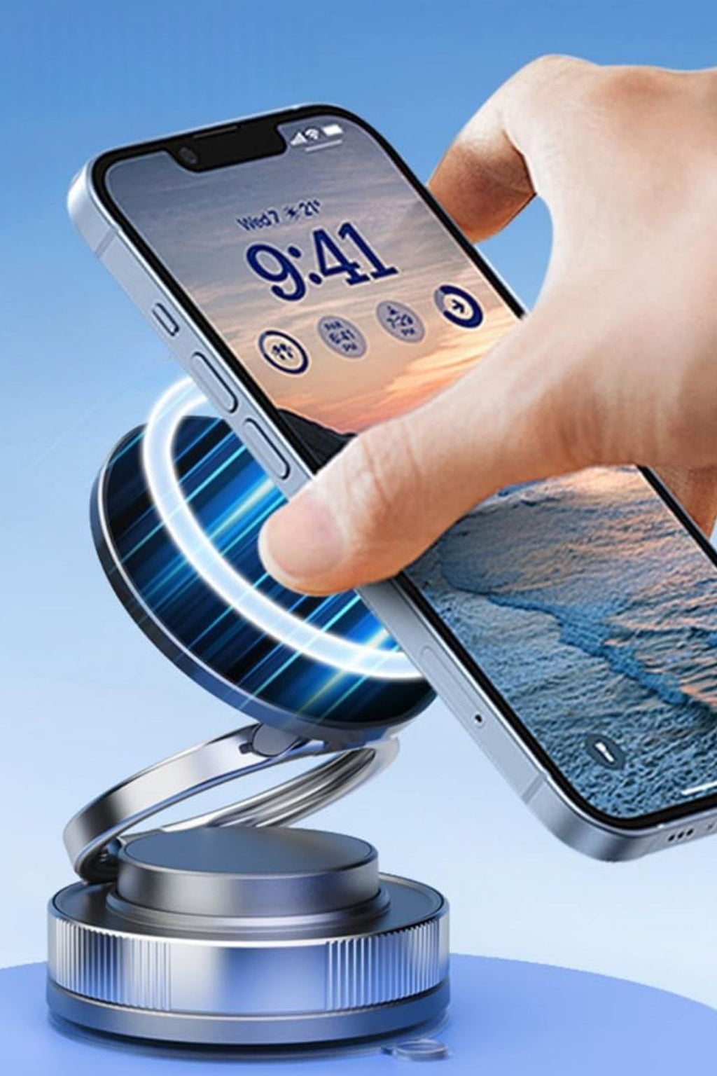 Vakumlu Manyetik Telefon Tutucu – Güçlü Vakum 360° Döner Araç İçi Telefon Standı, Ultra Sabit Manyetik Destekli Mobil Cihaz Aparatı