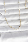 Mey İthalat® CM 14K Gold Renk Kesme Çubuk Zincir Topçuklu Model 60 cm Kadın Kolye