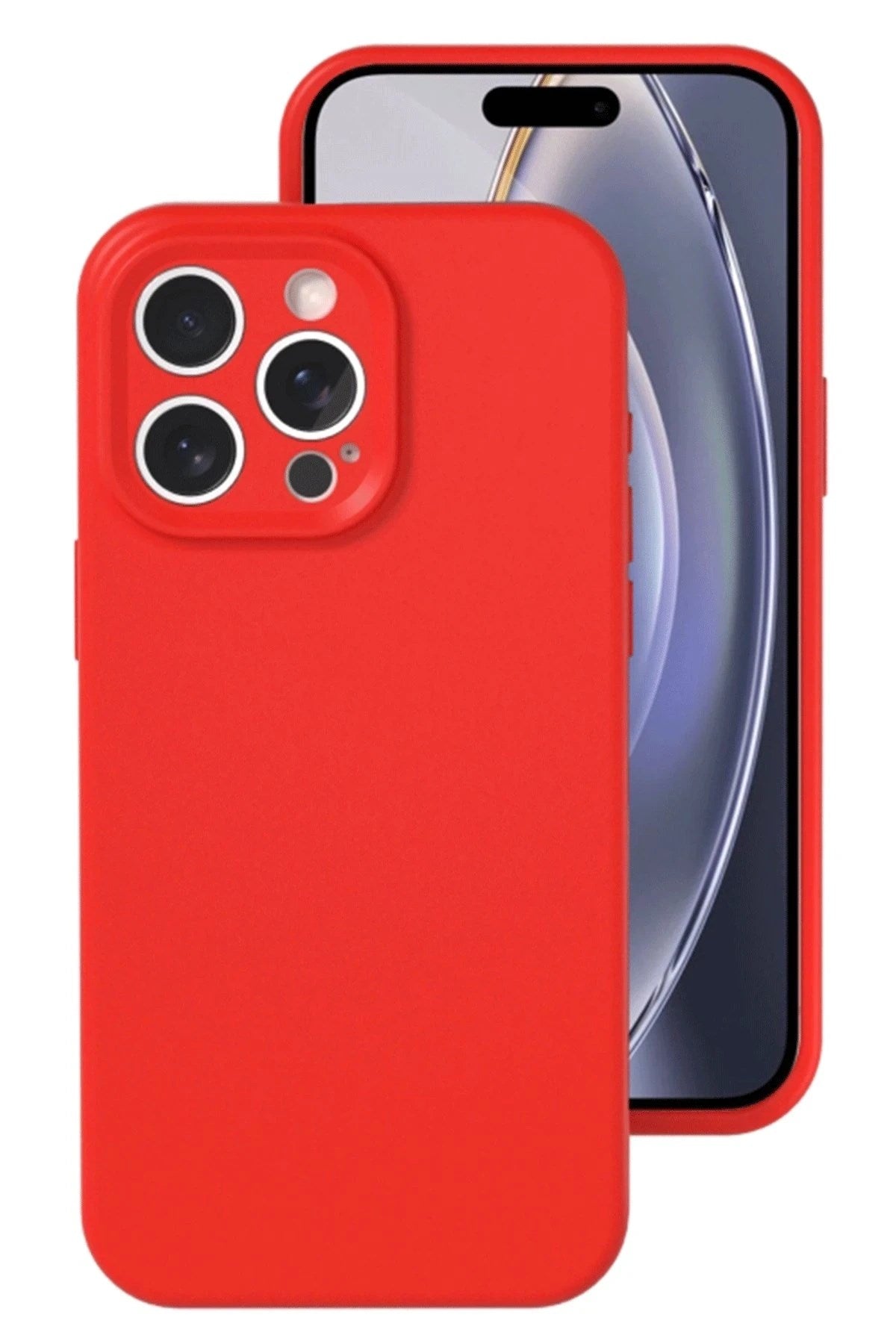 Mey İthalat® iPhone 16 Pro Kılıf Nano içi Kadife Silikon - Kırmızı