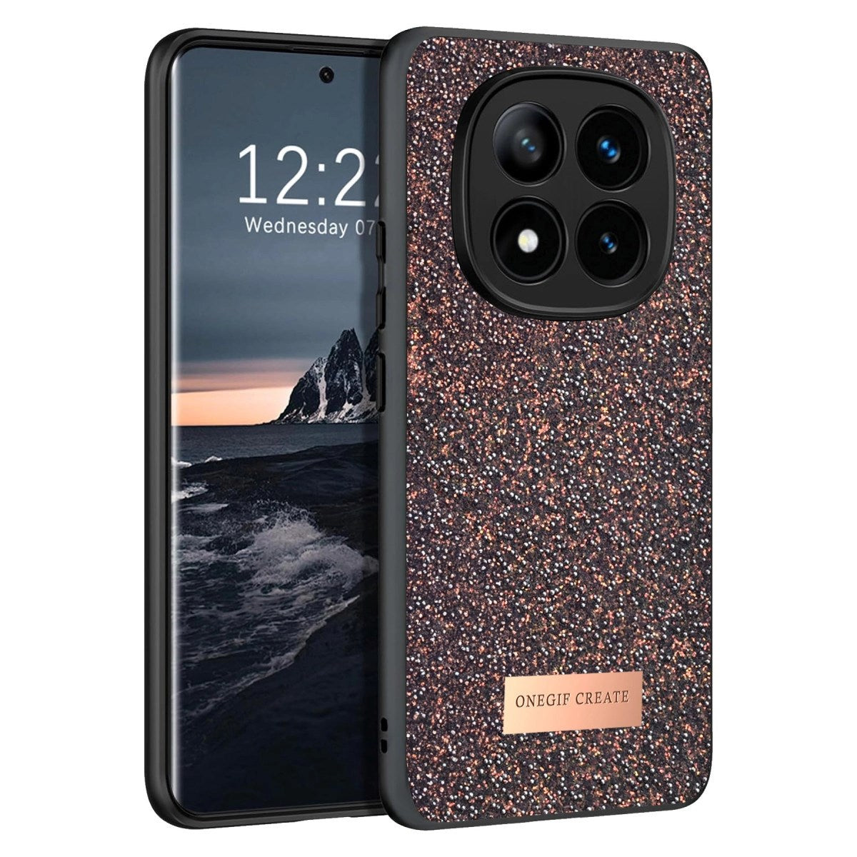Mey İthalat® Redmi Note 14 Pro 4G Bright Simli Kapak - Derin Mor