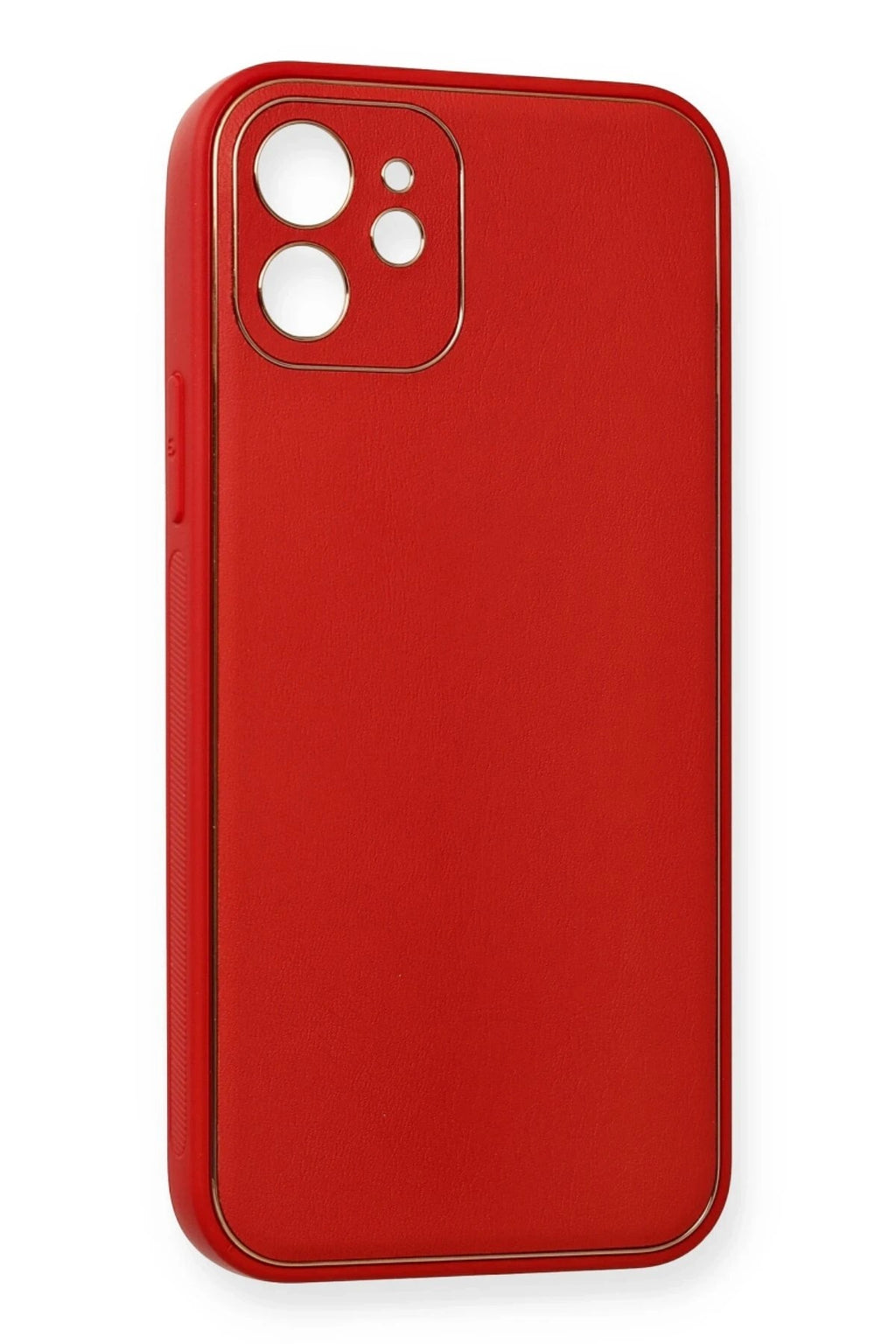Mey İthalat® iPhone 12 Mini Kılıf Coco Deri Silikon Kapak - Kırmızı
