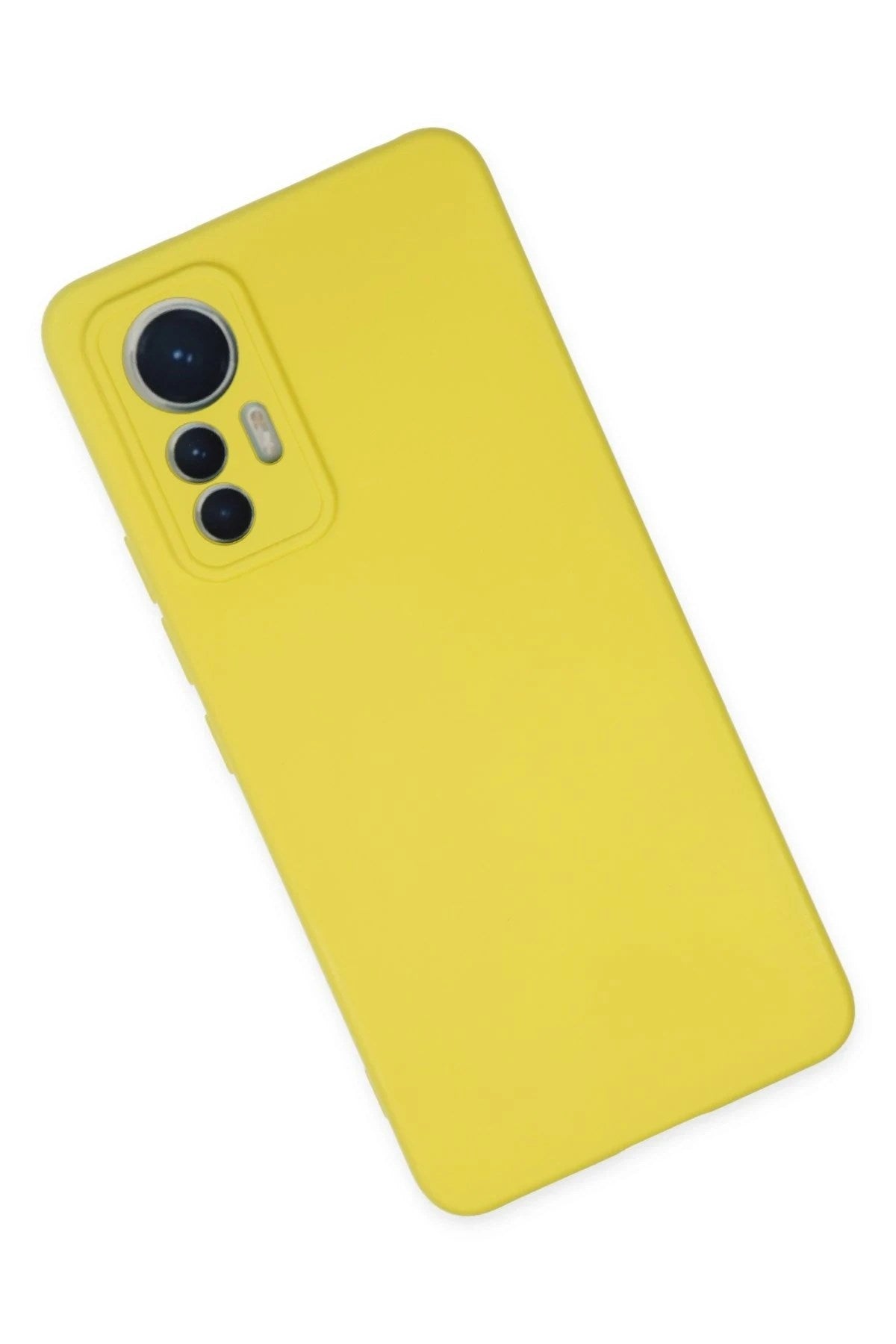 Mey İthalat® Mi 12 Lite Kılıf Nano içi Kadife Silikon - Sarı