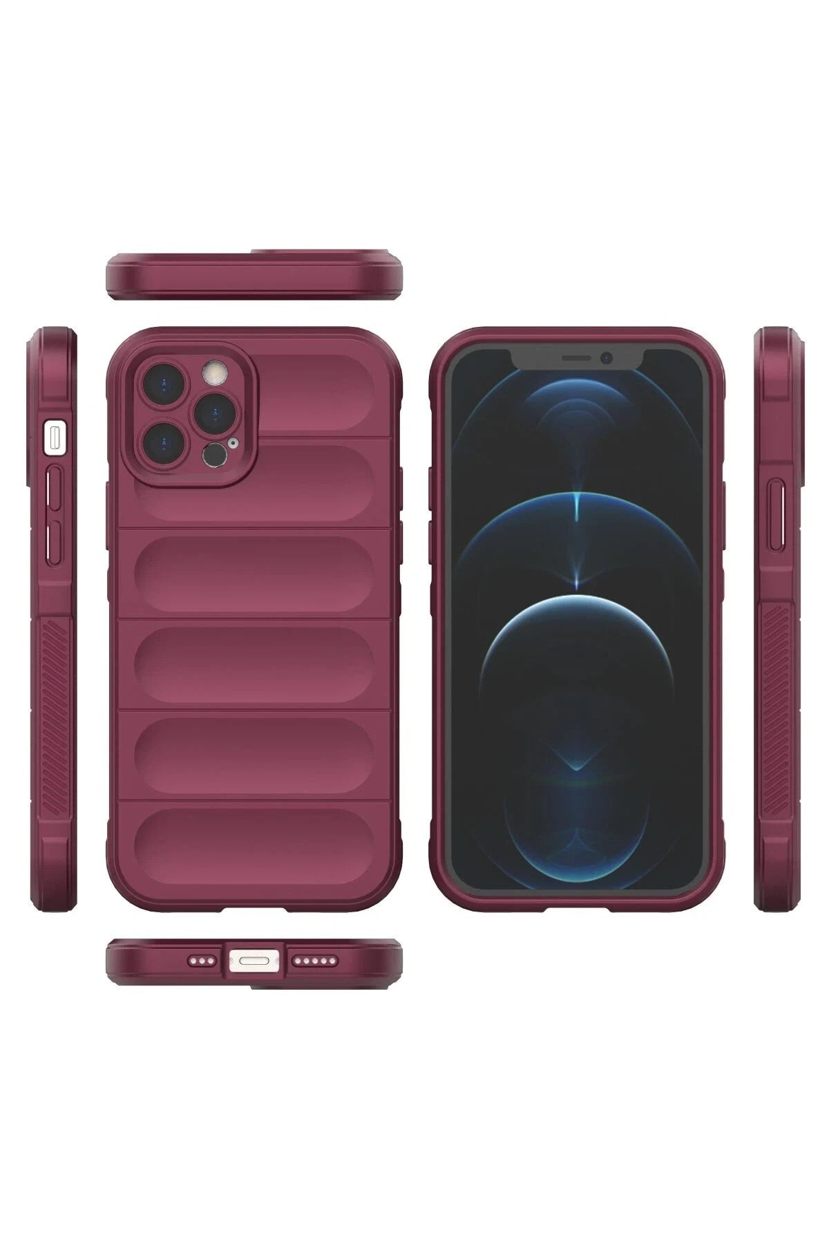 Mey İthalat® iPhone 12 Pro Kılıf Optimum Silikon - Bordo