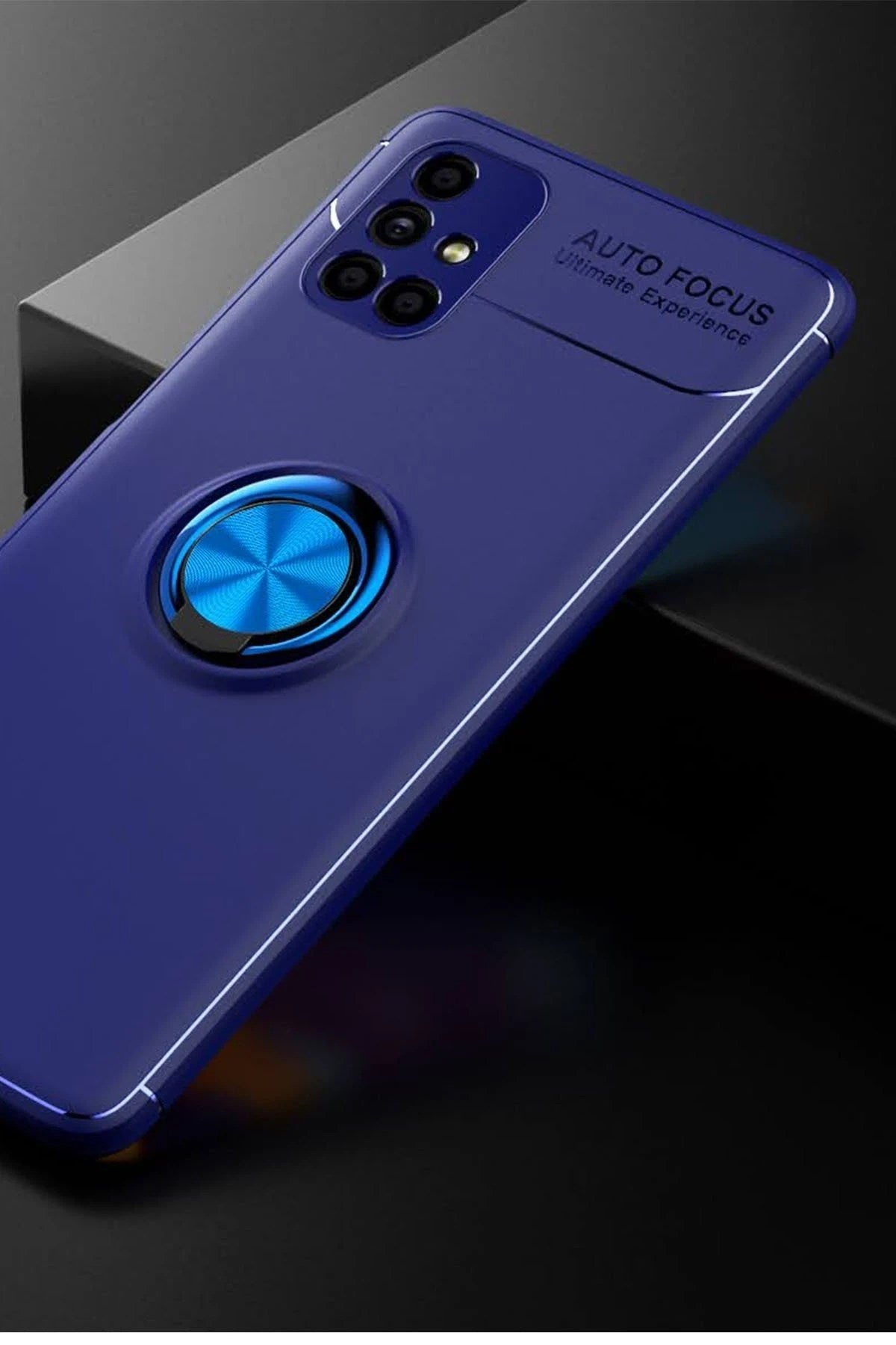 Mey İthalat® Samsung Galaxy M51 Kılıf Range Yüzüklü Silikon - Mavi