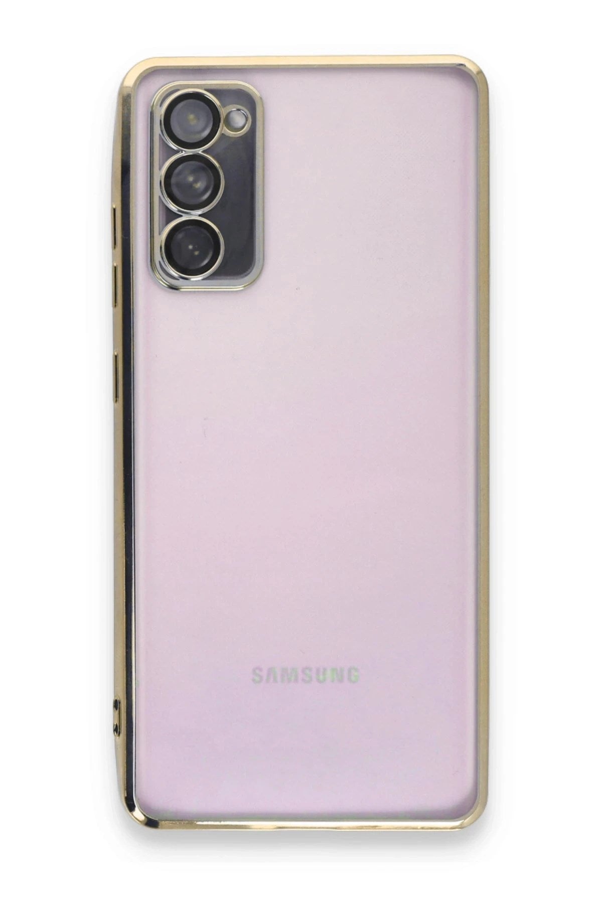 Mey İthalat® Samsung Galaxy S20 FE Kılıf Lensli Silikon - Gold