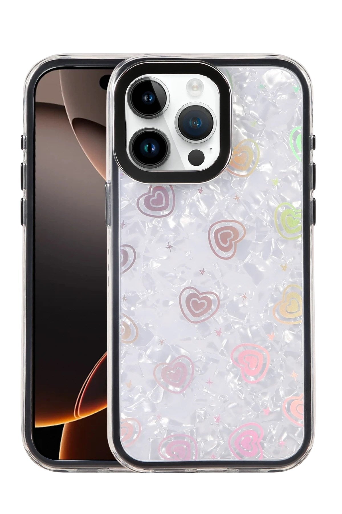 Mey İthalat® iPhone 15 Pro Lumi Desenli Kapak - Siyah