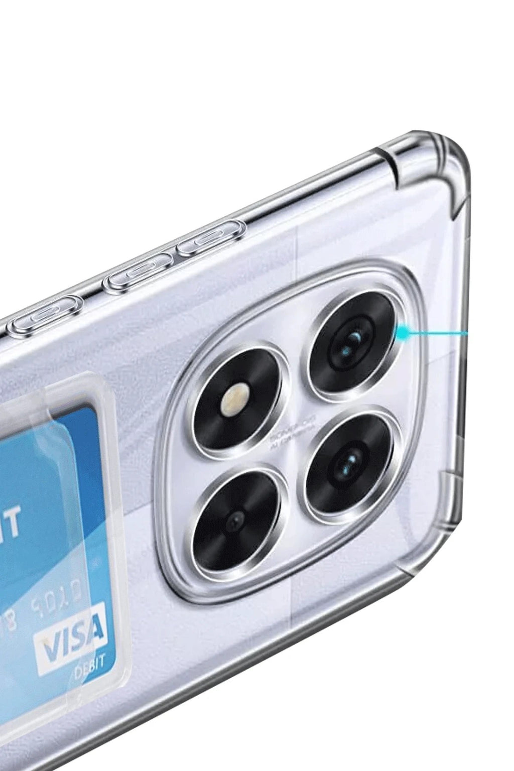 Mey İthalat® Redmi Note 14 Pro 5G Kılıf Kart Şeffaf Silikon - Şeffaf