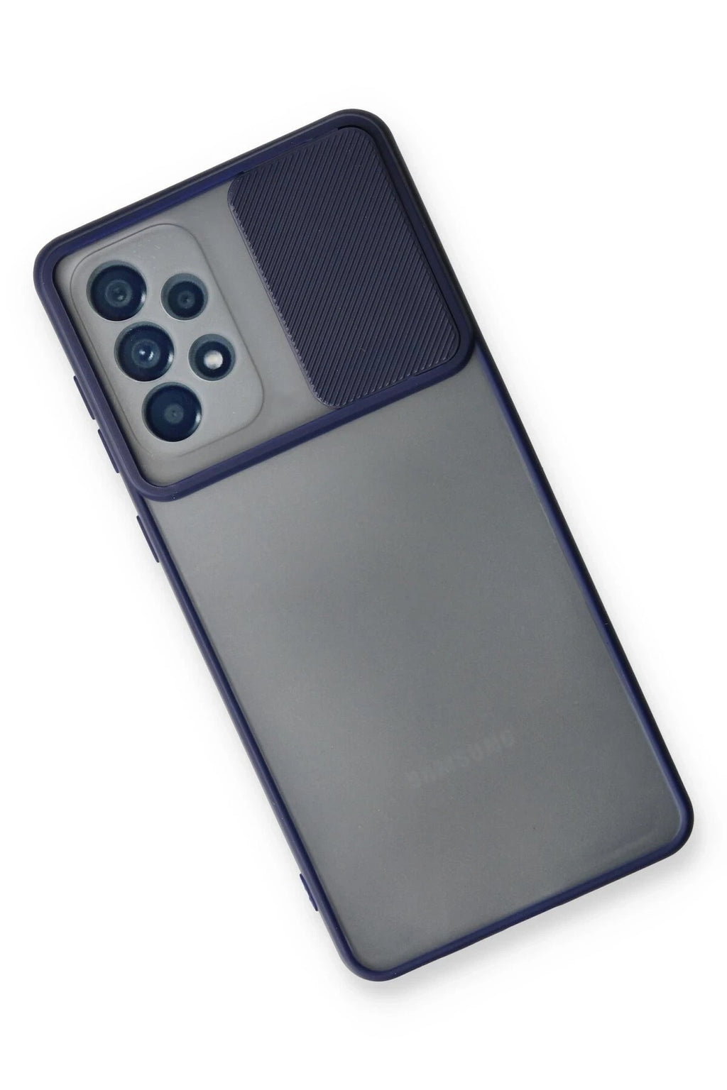 Mey İthalat® Samsung Galaxy A53 5G Kılıf Palm Buzlu Kamera Sürgülü Silikon - Lacivert