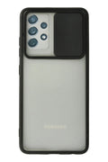 Mey İthalat® Samsung Galaxy A72 Kılıf Palm Buzlu Kamera Sürgülü Silikon - Siyah