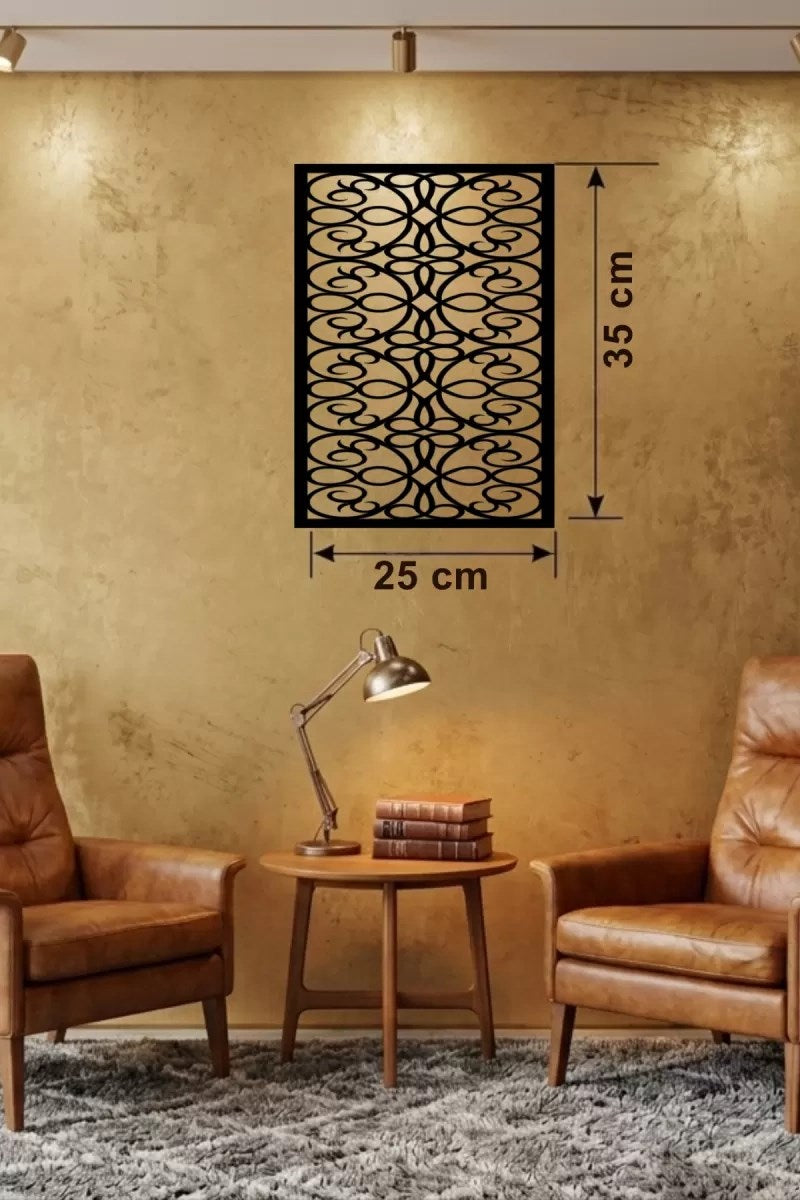 Mey İthalat® Sarmaşık ve Yaprak Motifli Ahşap Duvar Tablosu - 25x35 cm Lazer Kesim Dekoratif Pano
