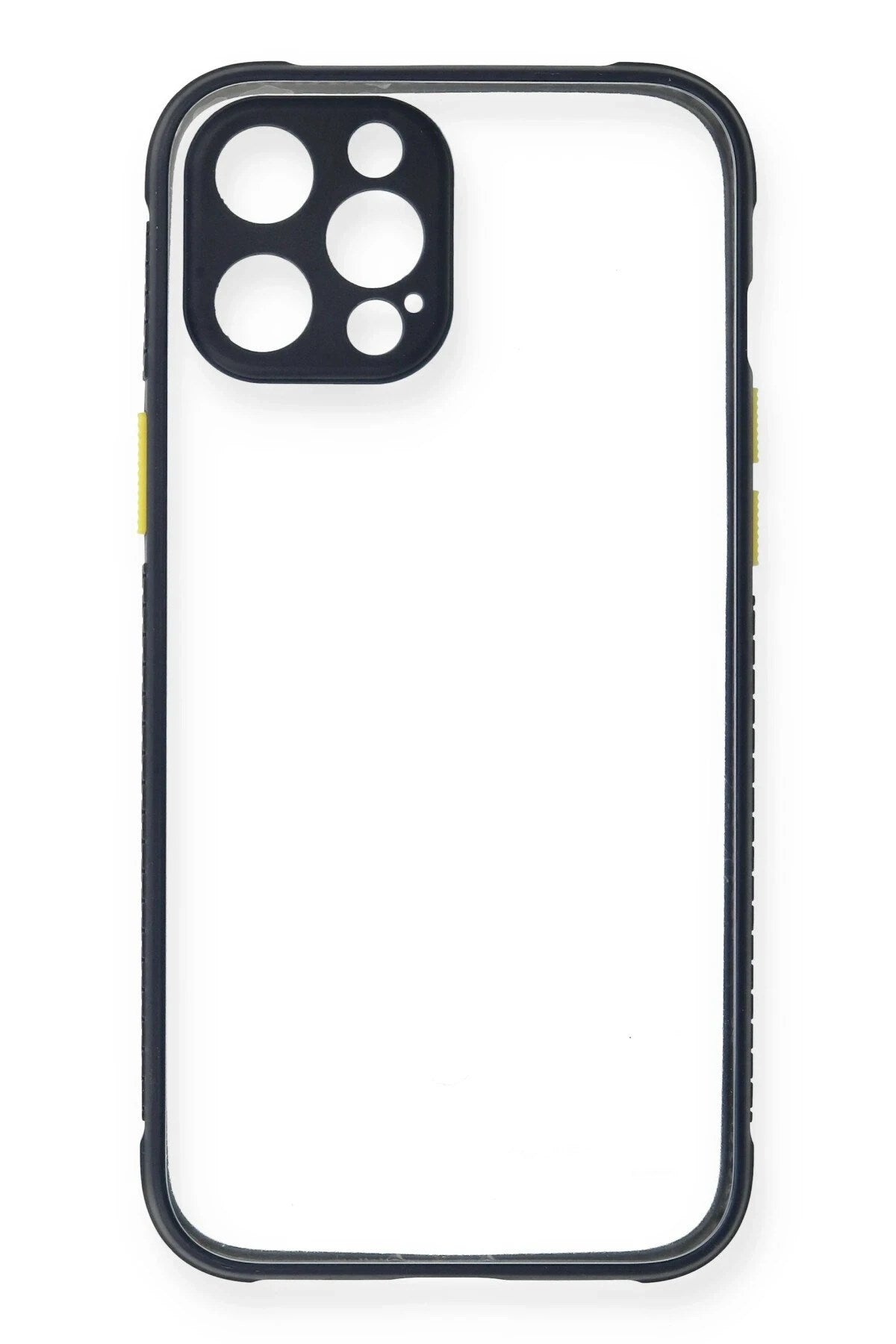 Mey İthalat® iPhone 12 Pro Kılıf Miami Şeffaf Silikon - Lacivert