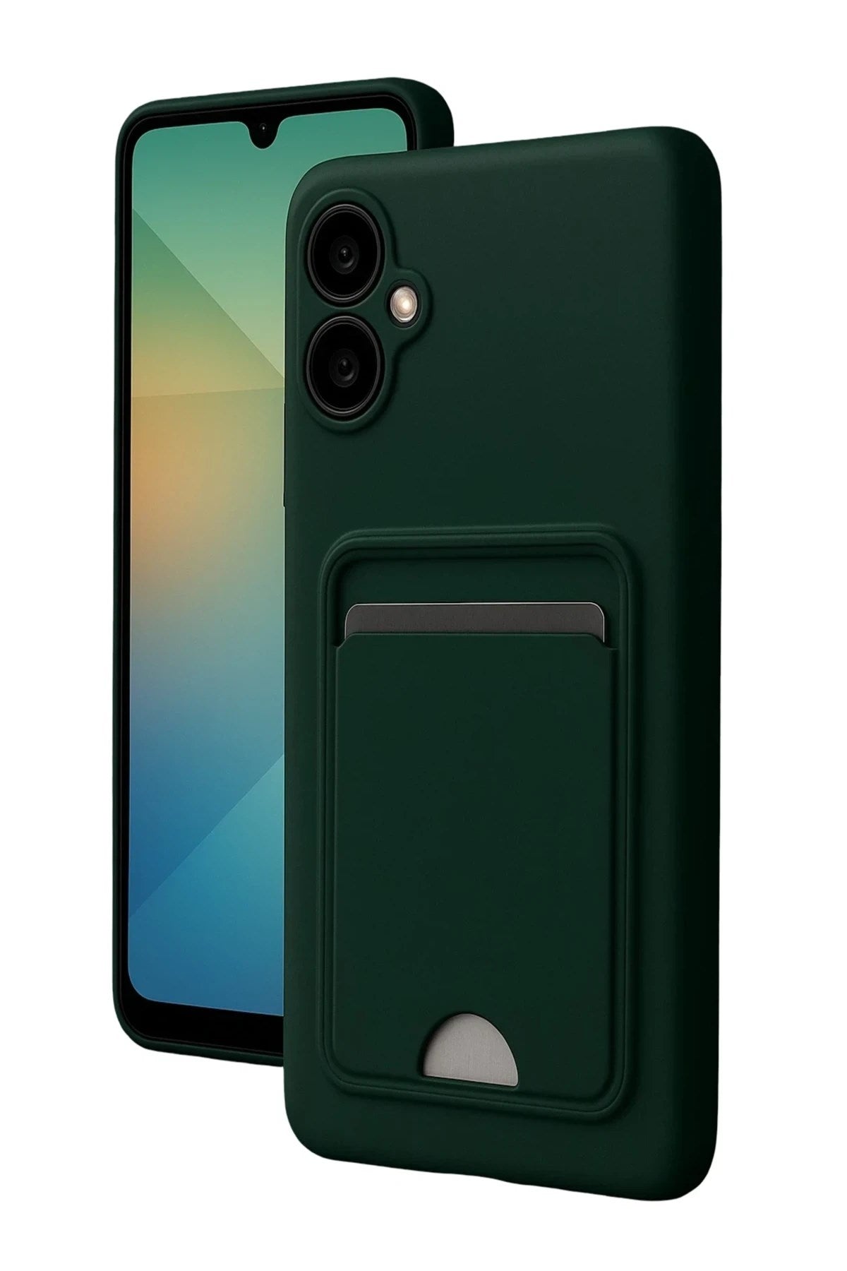 Mey İthalat® Samsung Galaxy A07 4G Kelvin Kartvizitli Silikon - Koyu Yeşil