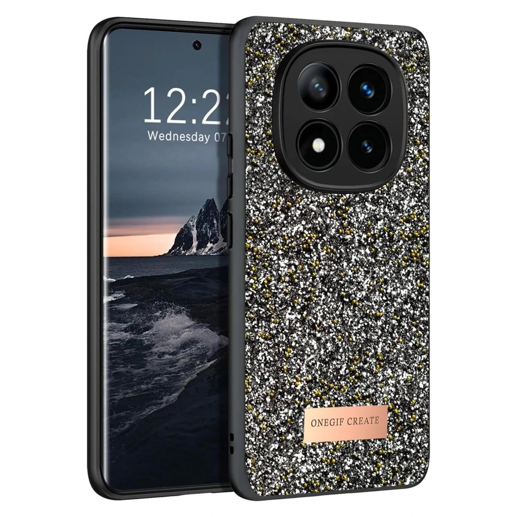 Mey İthalat® Redmi Note 14 Pro 4G Bright Simli Kapak - Gümüş