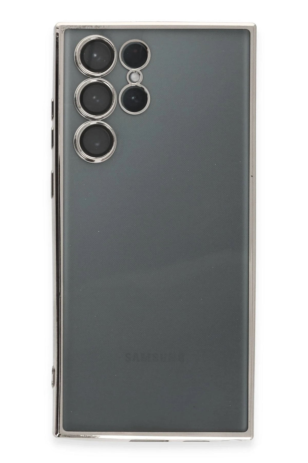 Mey İthalat® Samsung Galaxy S22 Ultra Kılıf Lensli Silikon - Gümüş