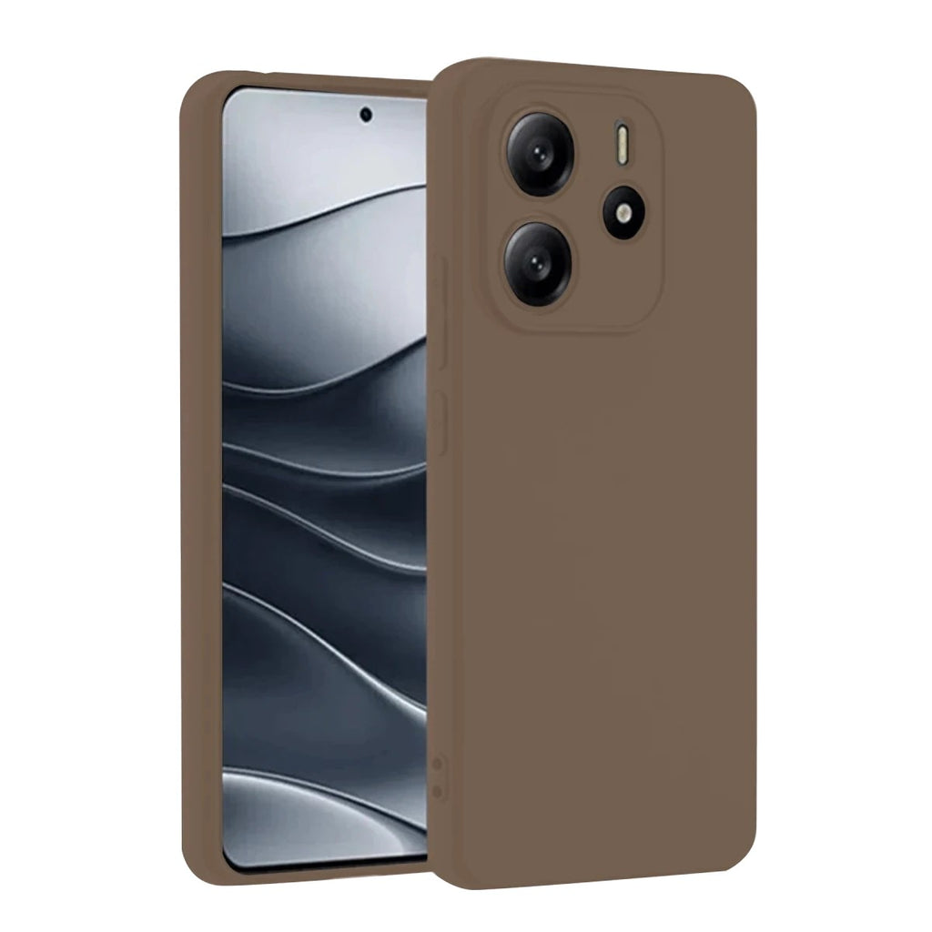 Mey İthalat® Redmi Note 14 4G Kılıf First Silikon - Kahverengi