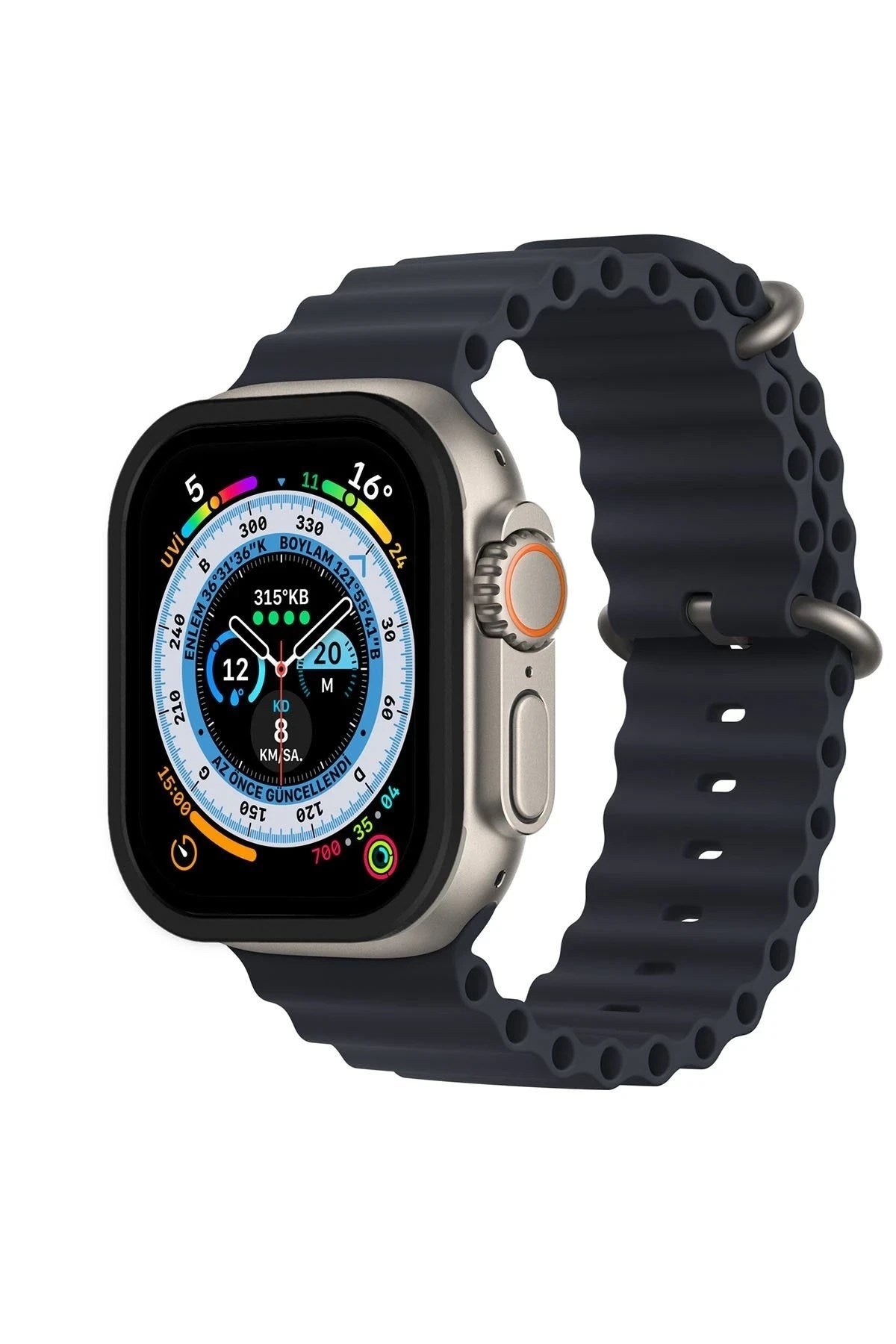 Mey İthalat® Watch Ultra 49mm Alüminyum Kasa Cam Ekran Koruyucu - Siyah