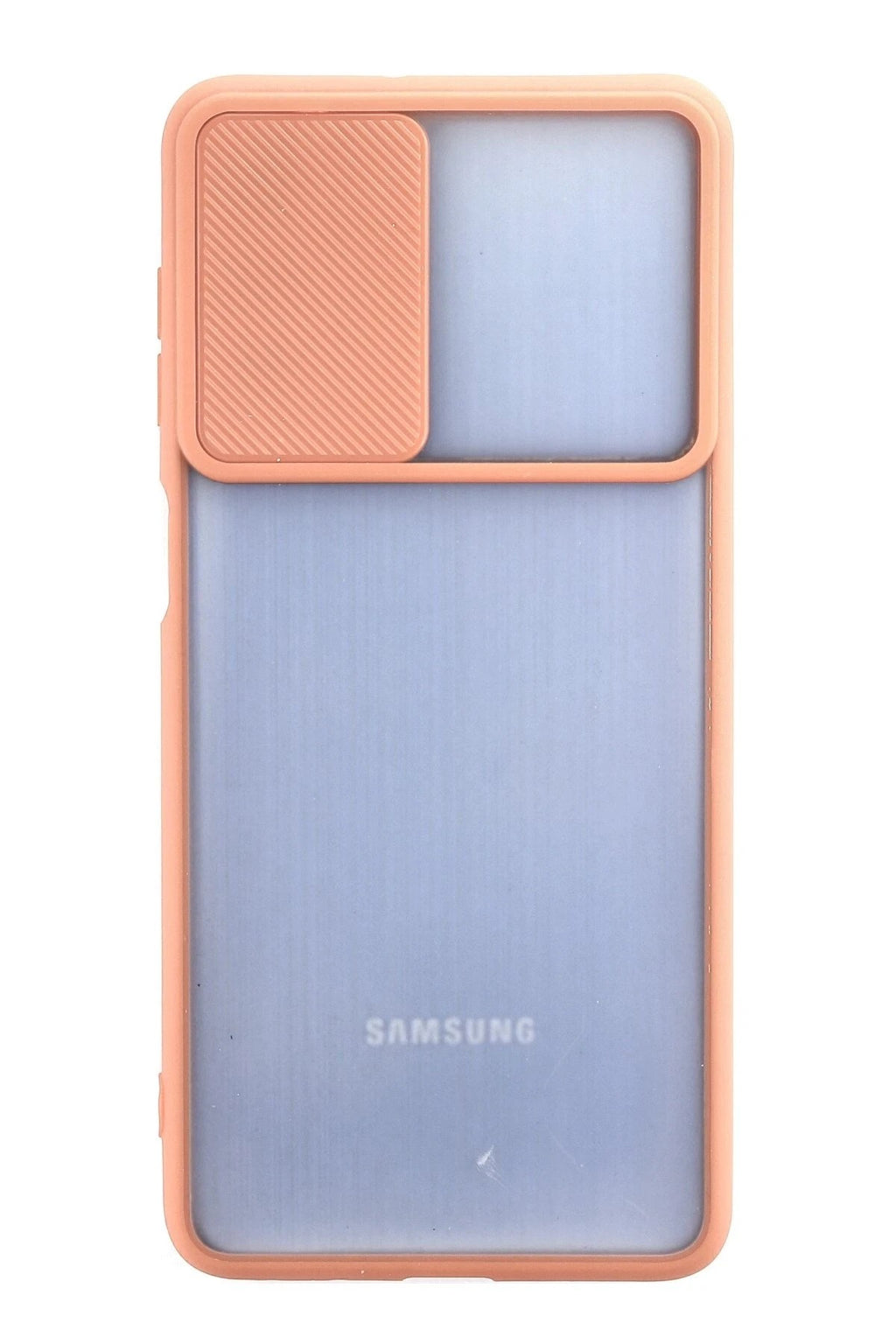Mey İthalat® Samsung Galaxy M52 5G Kılıf Palm Buzlu Kamera Sürgülü Silikon - Pembe